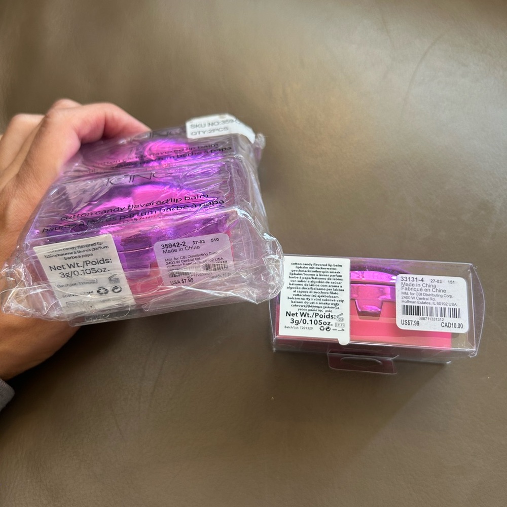 Claire's Pink Cotton Candy Lip Balm Set of 3 - Picture 5 of 11